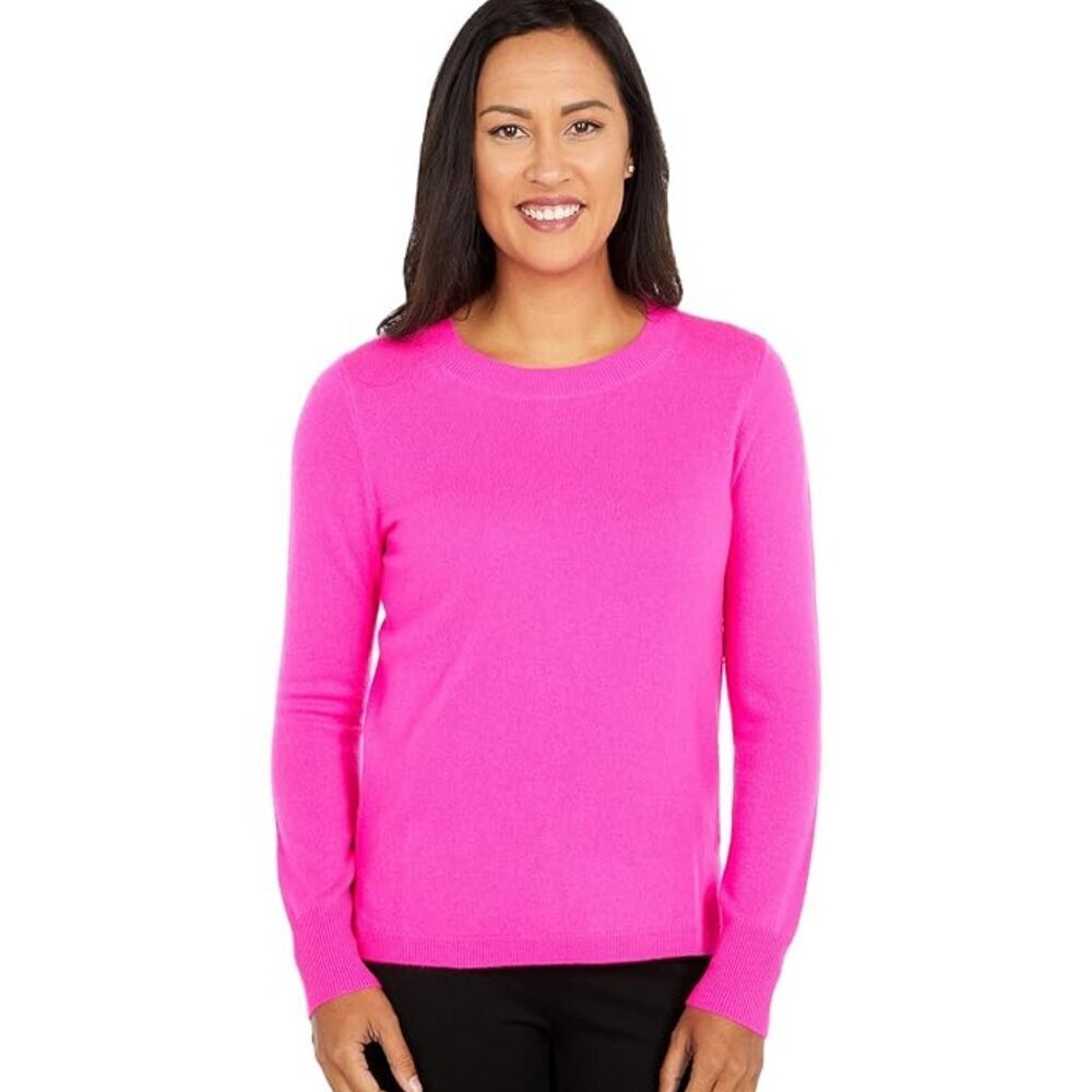J.Crew Pink 100% Cashmere Crew Neck Sweater Size XS 23088 - Picture 1 of 8